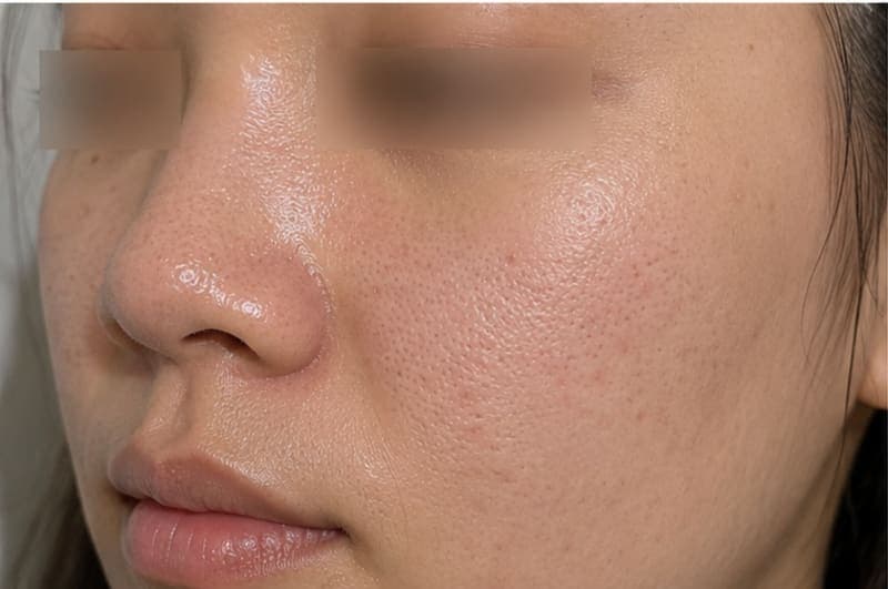 Ảnh minh họa AI — Trước: Dầu nhờn và lỗ chân lông to