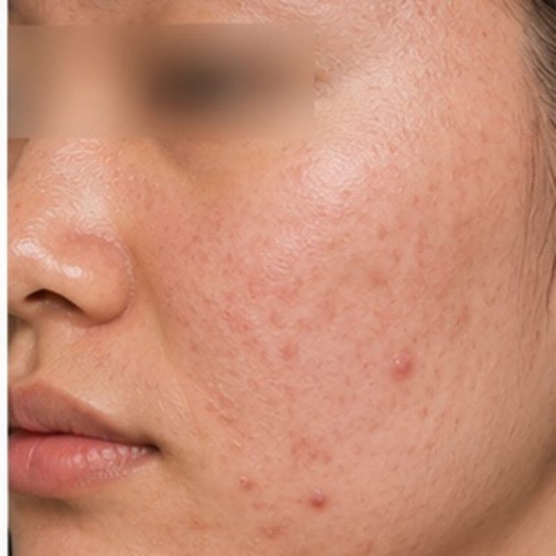 AI illustrative image — Before: Dry, mildly red skin recovery